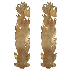 Pair of Outdoor Italian Neo-Classic Iron Wall Plaques