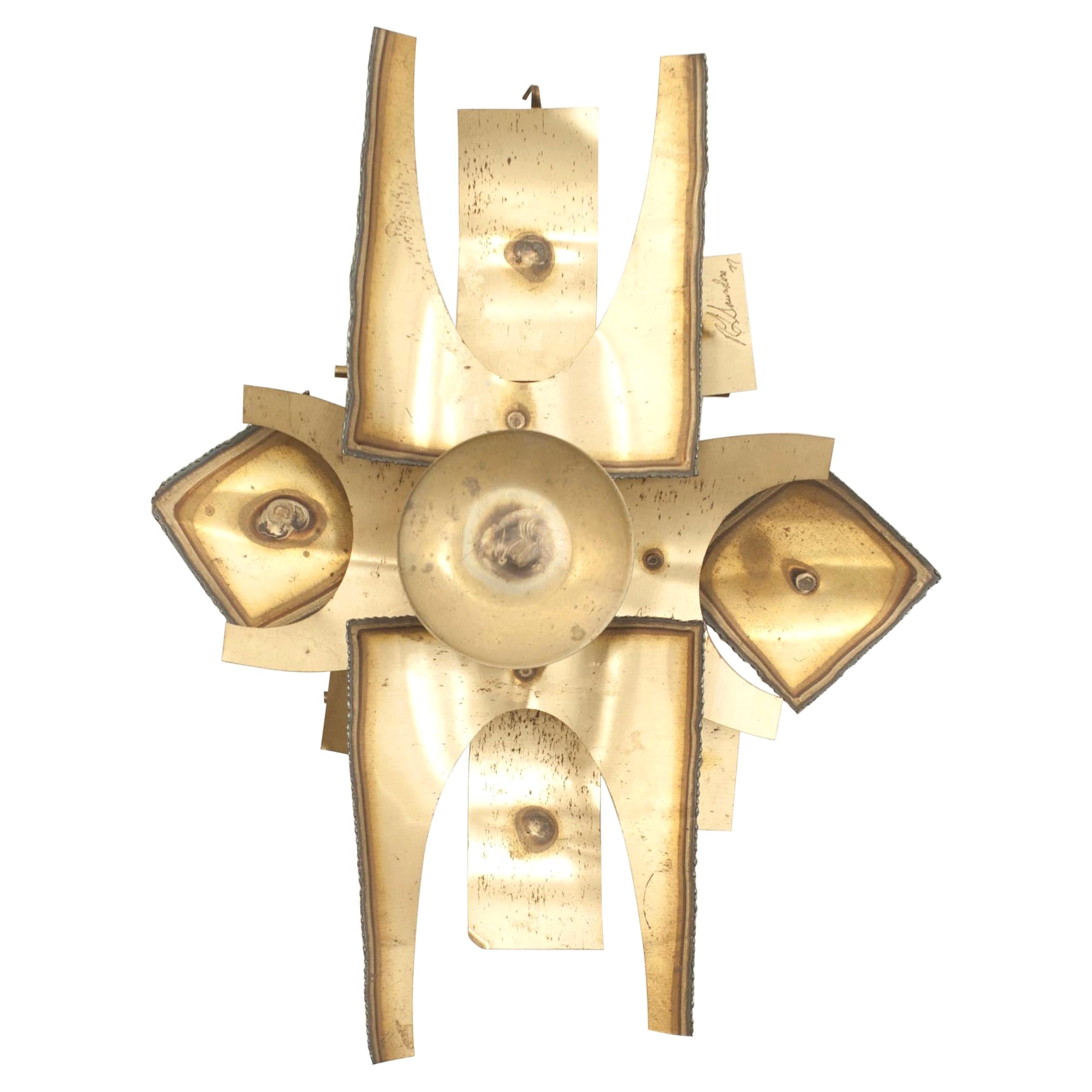 Amerikanische Nachkriegs-Messing-Wandskulptur