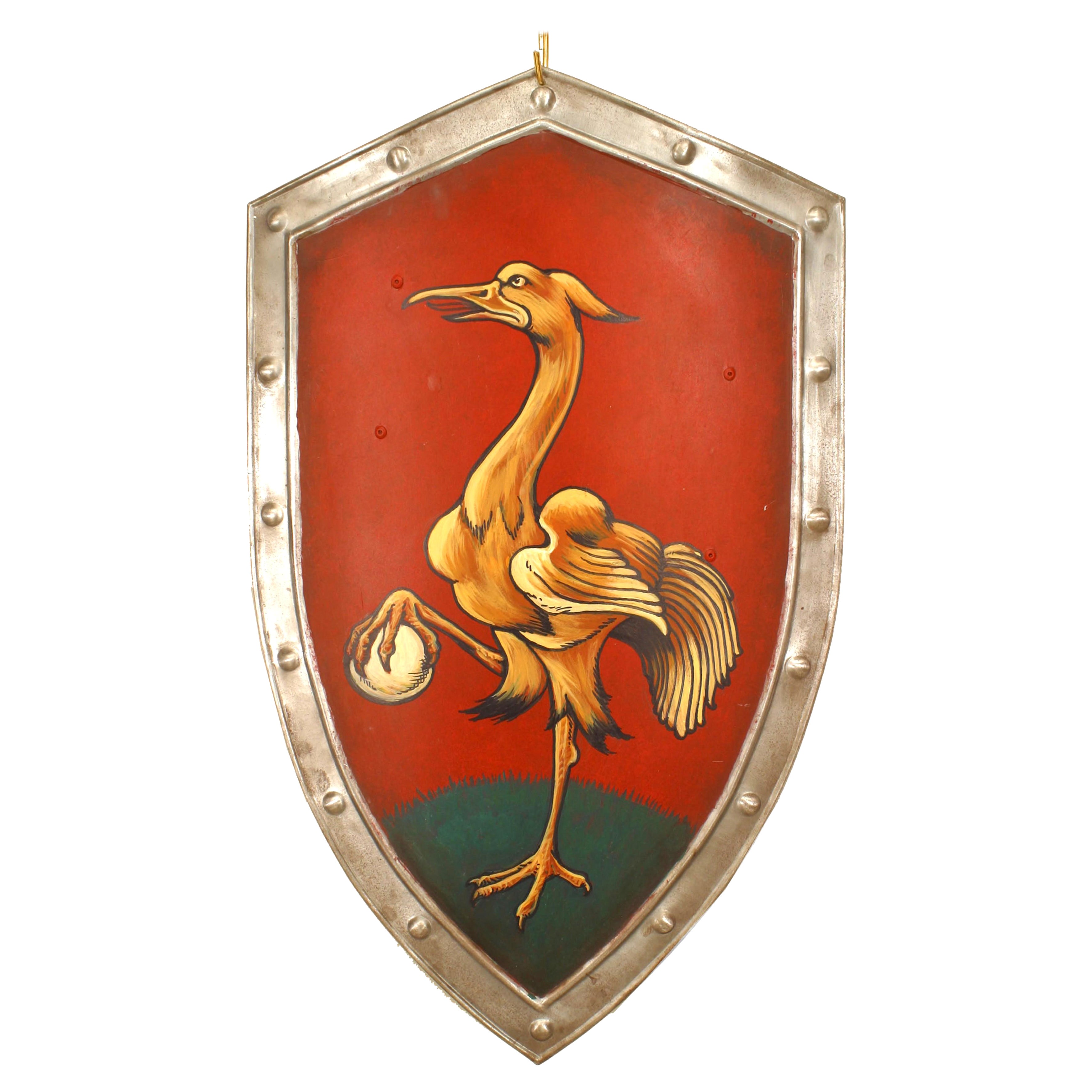Placa mural renacentista italiana con huevo y pájaro