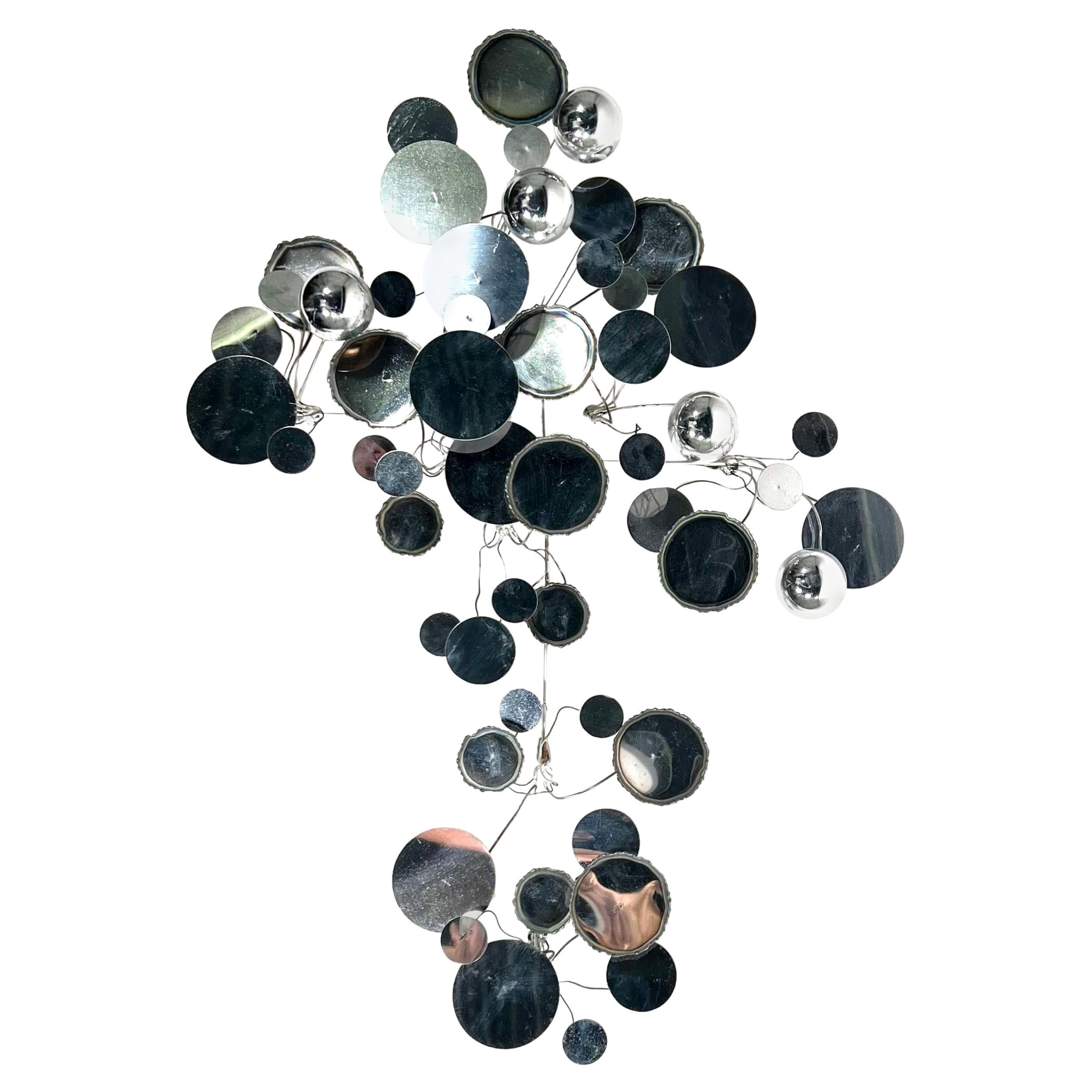 Original Curtis Jere Chrome Raindrop Wall Sculpture