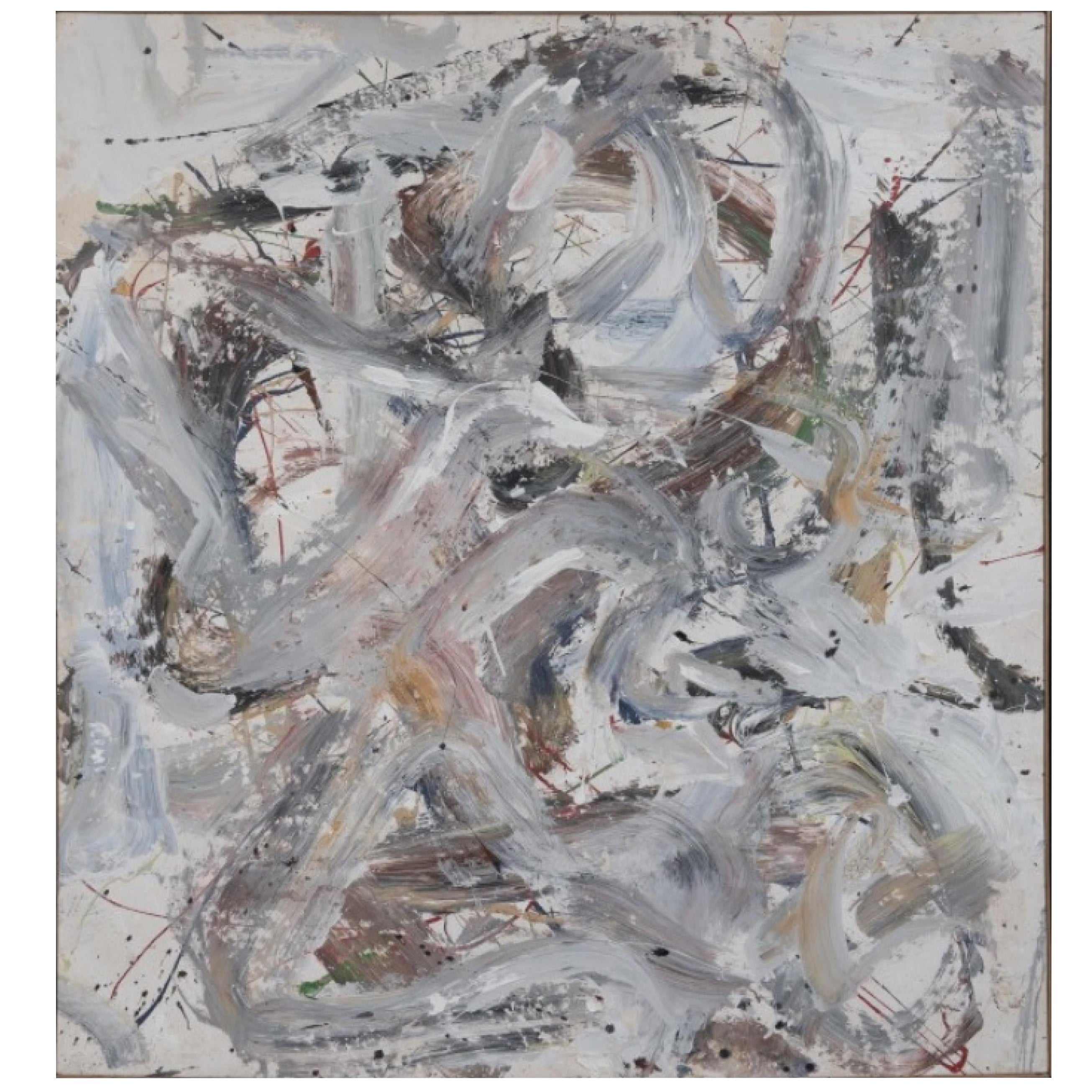 Composition abstraite de coups de pinceau Broad Brush & éclabousssures de peinture acrylique sur toile