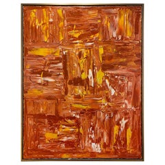 Vintage Ricardo Rumi American Framed Abstract Oil Painting, titled: "Fire" (2006)