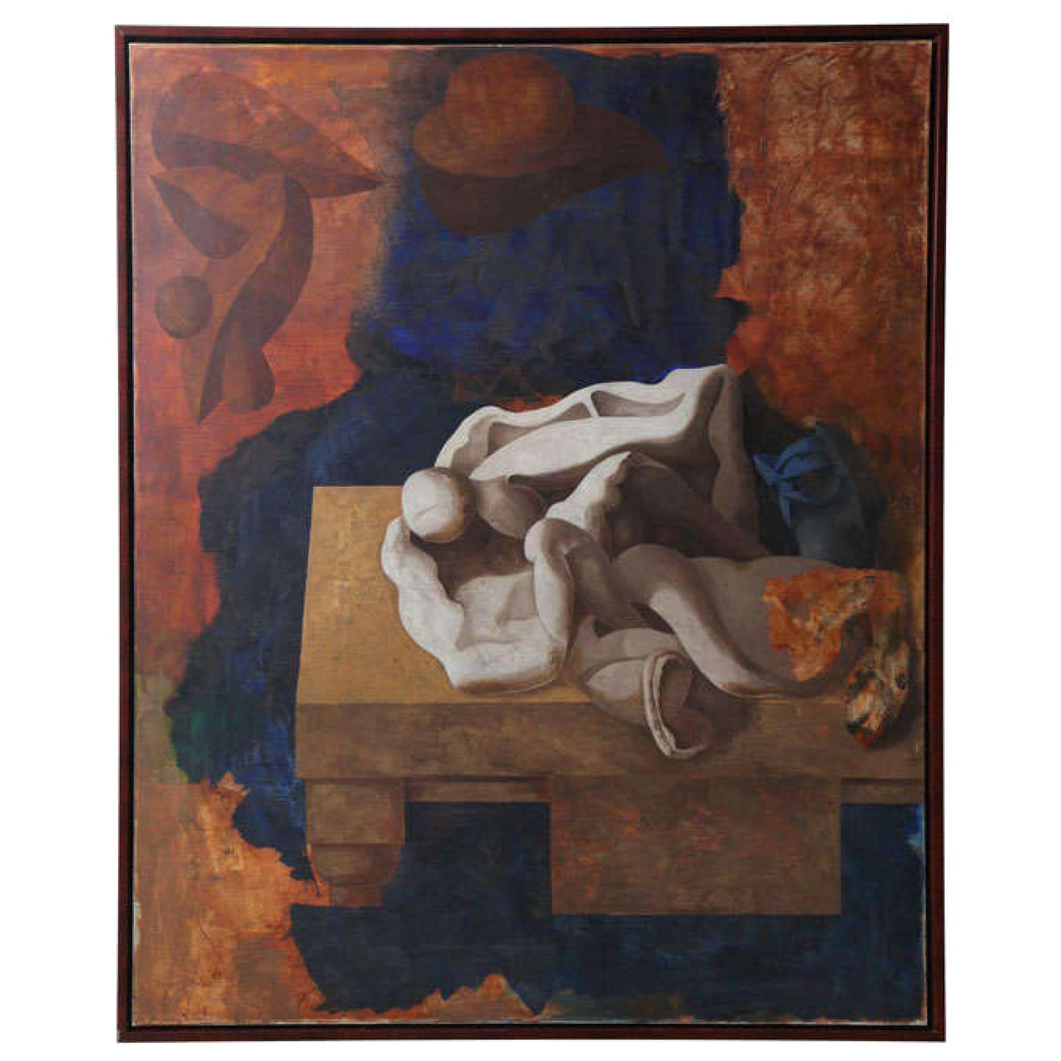 Jorge Castillo Óleo español de mediados de siglo sobre lienzo Pintura abstracta (Sin título)