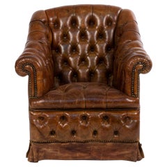 Silla Club Victoriana de Piel Acolchada