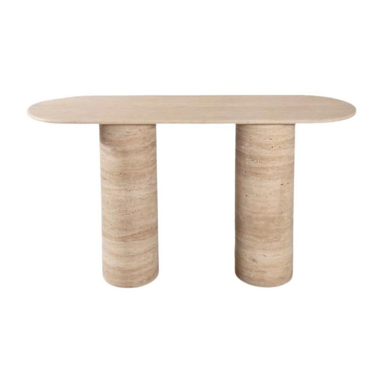 Tavolo Console SOHO, Tavolo A. Stone Beige Travertino 56", Tavolo Hall