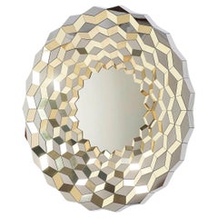Miroir TERRACE en laiton poli et acier de Jake Phipps