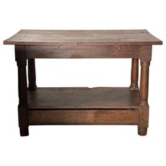 Late 19th Century/Early 20th Century Wooden Prep Island Table
