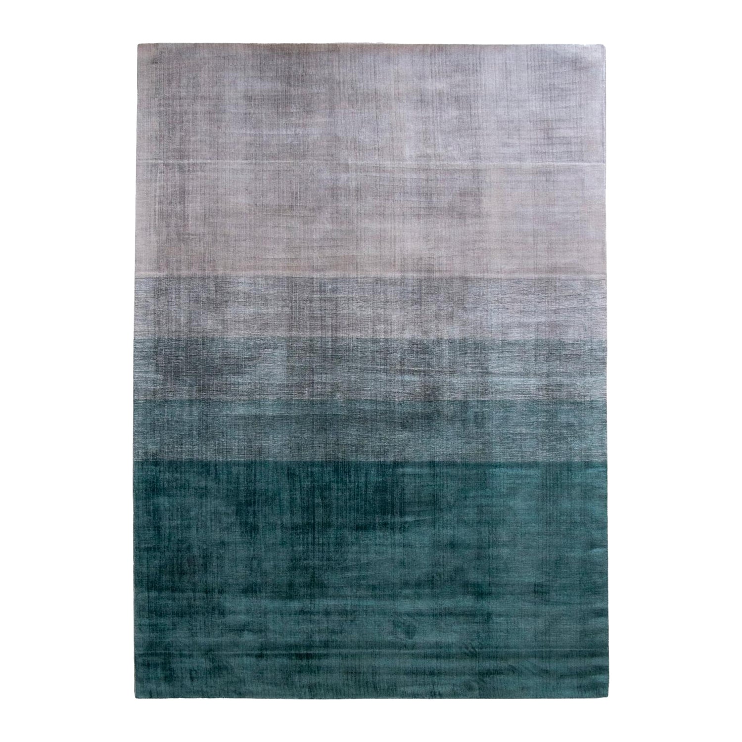 Tappeto design viscosa eco sfumato verde grigio by Deanna Comellini 200x300cm
