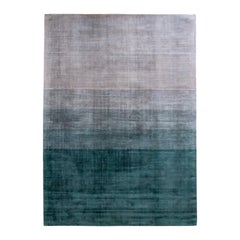 Tappeto design viscosa eco sfumato verde grigio by Deanna Comellini 200x300cm