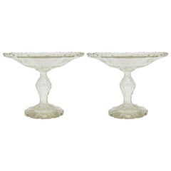 Pareja de compoteras inglesas victorianas de cristal