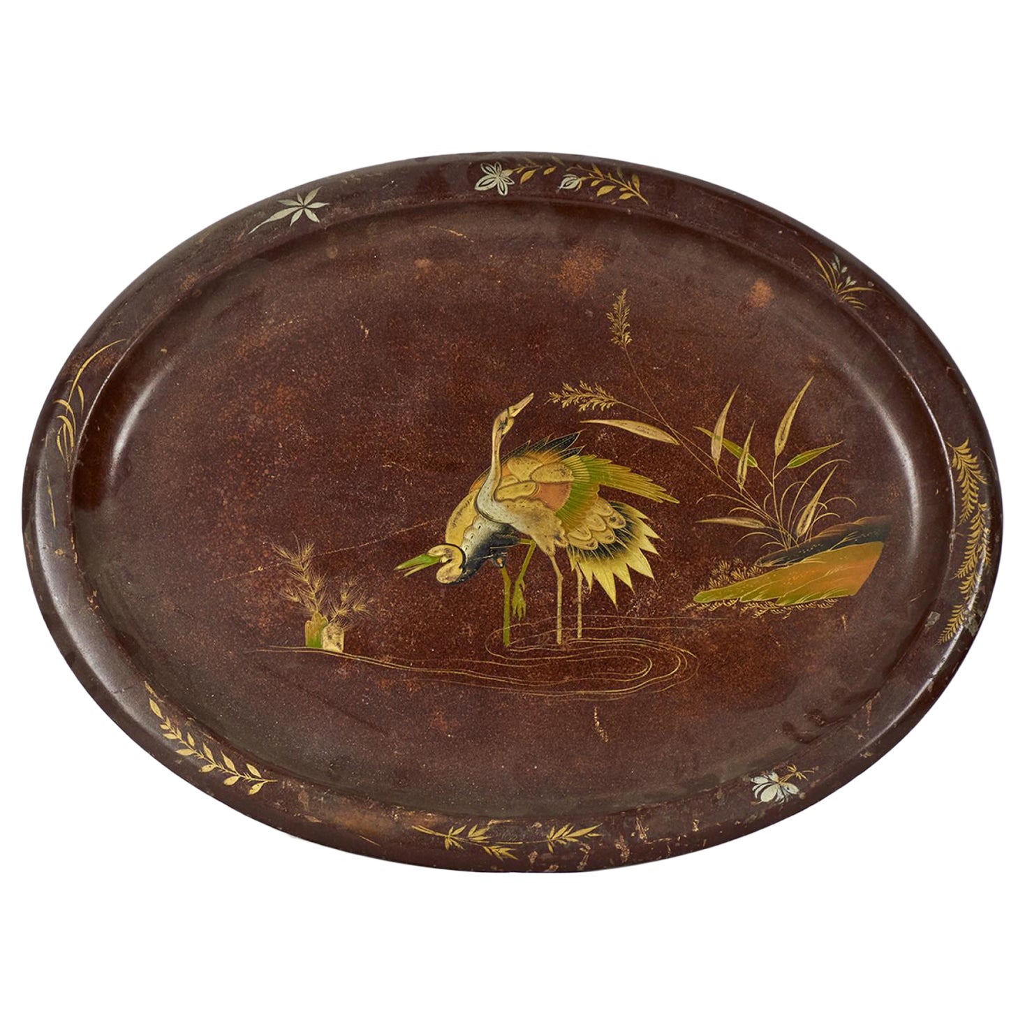 English Regency Brown Lacquered Tray