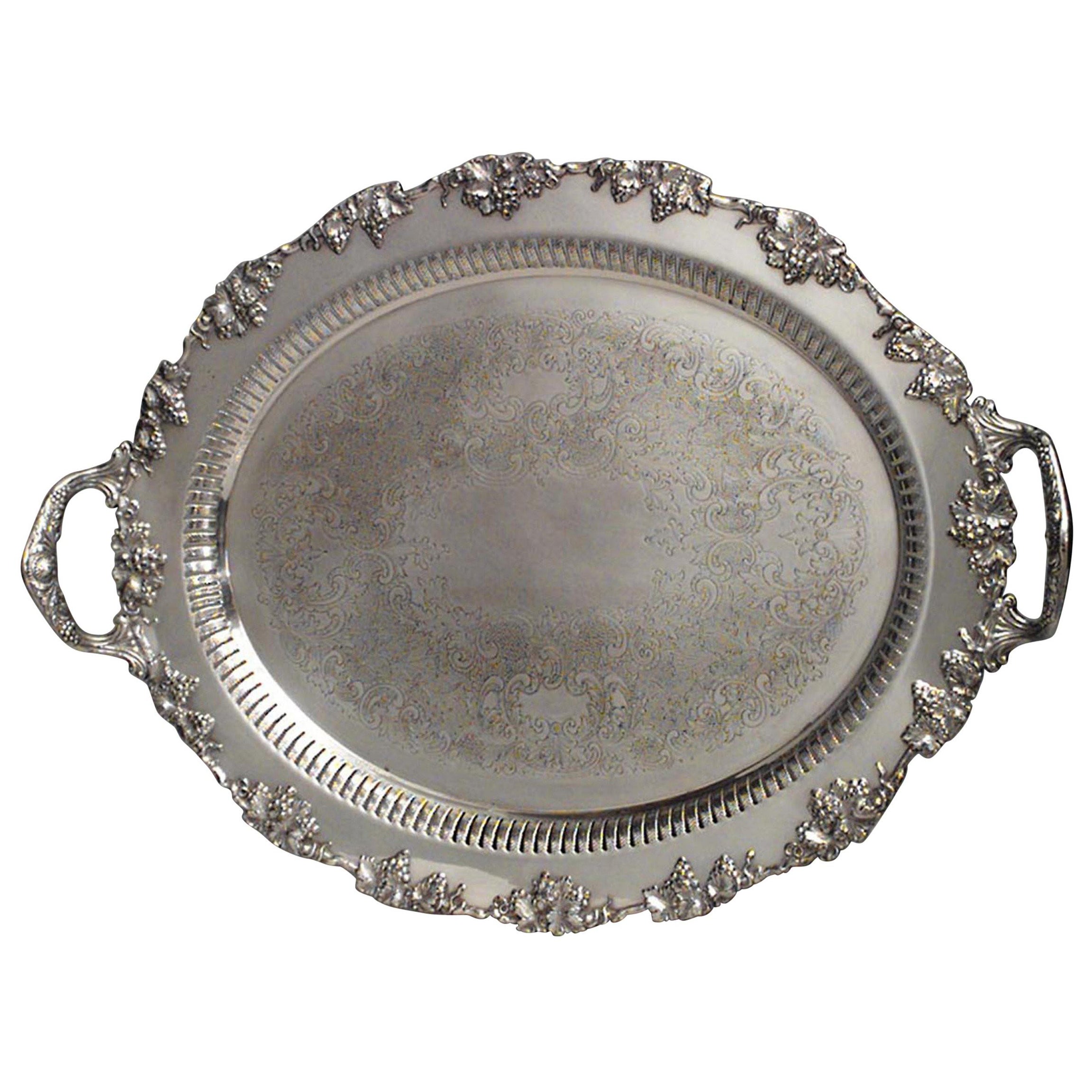 Bandeja Victoriana Inglesa con Placa de Plata