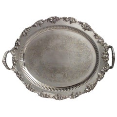 Bandeja Victoriana Inglesa con Placa de Plata