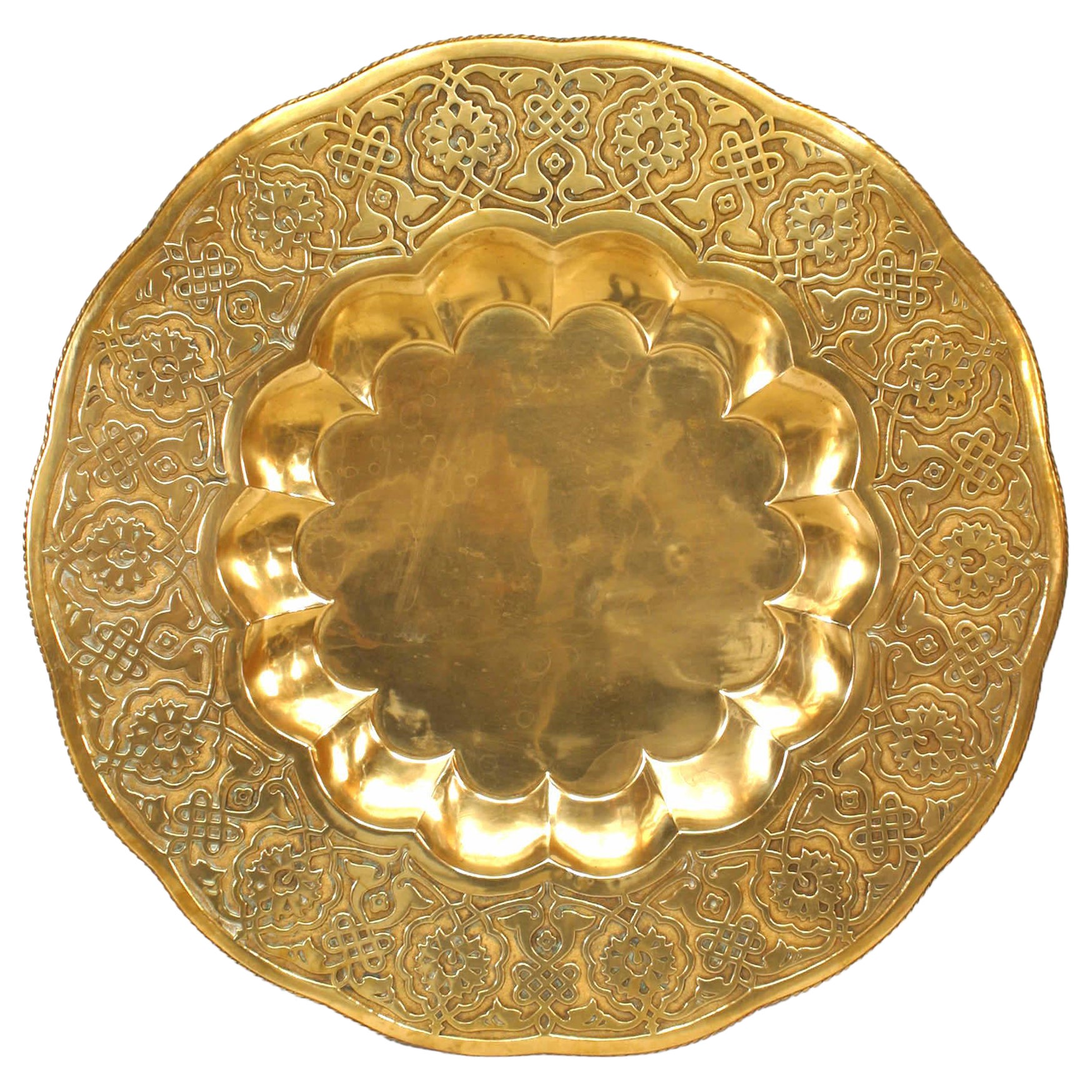 Moorish Round Brass Tray
