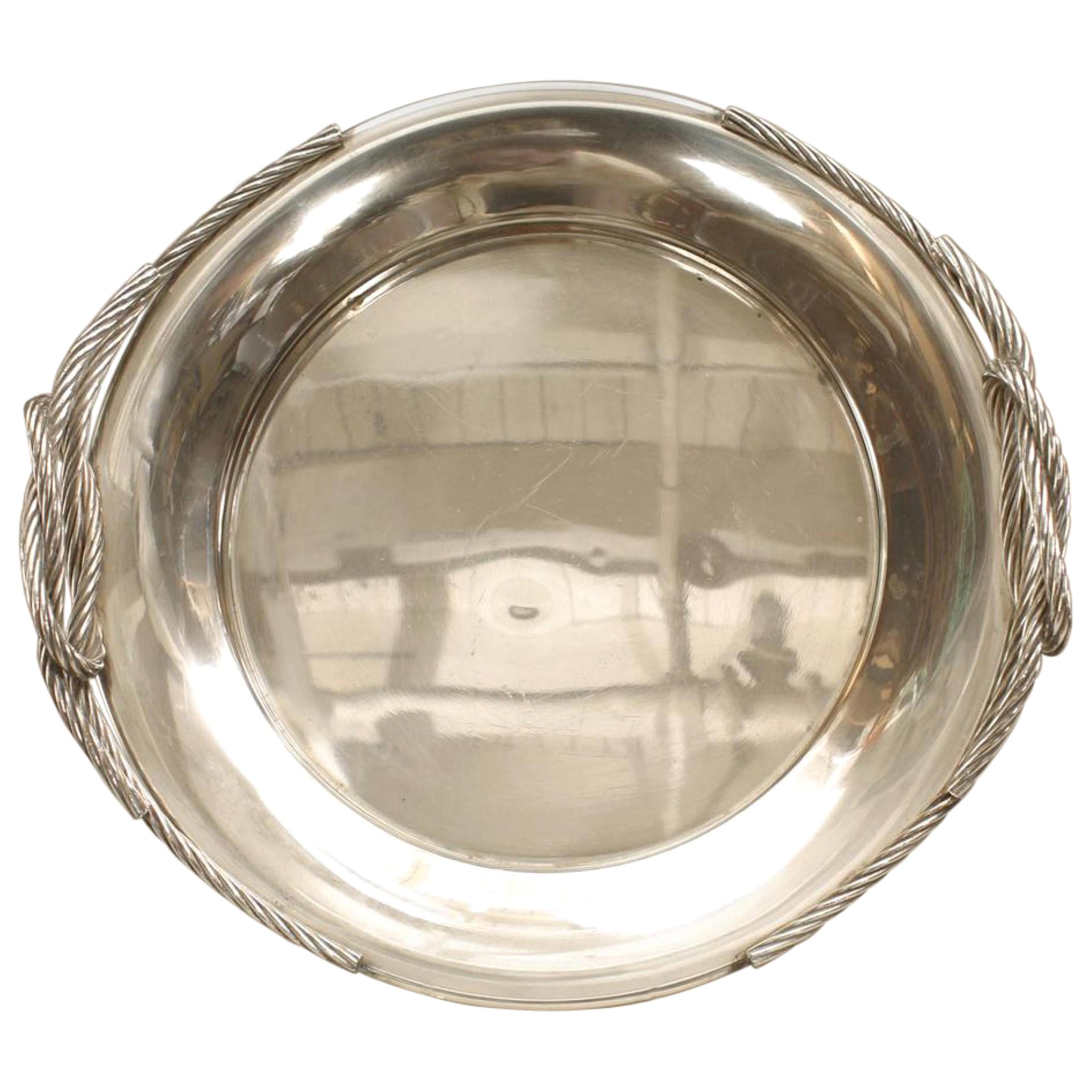 Bandeja de plata italiana Art Moderne en venta