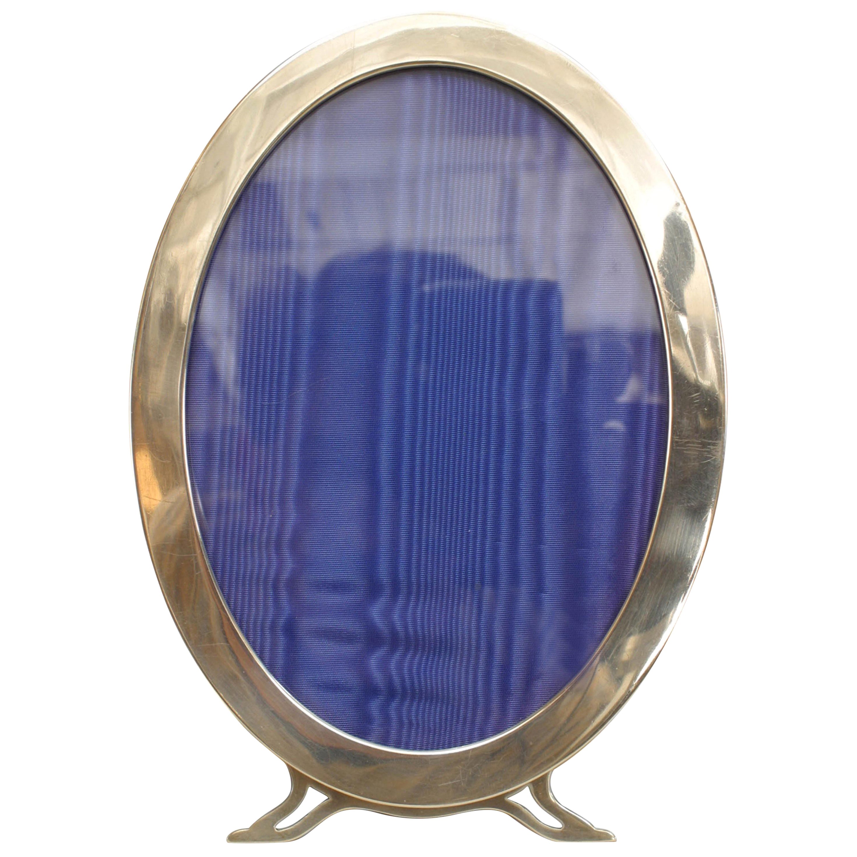 American Victorian Silver Oval Picture Frame