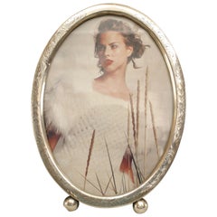 English Victorian Oval Silver Picture Frame