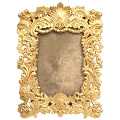 Antique French Victorian Style Gilt Filigree Picture Frame