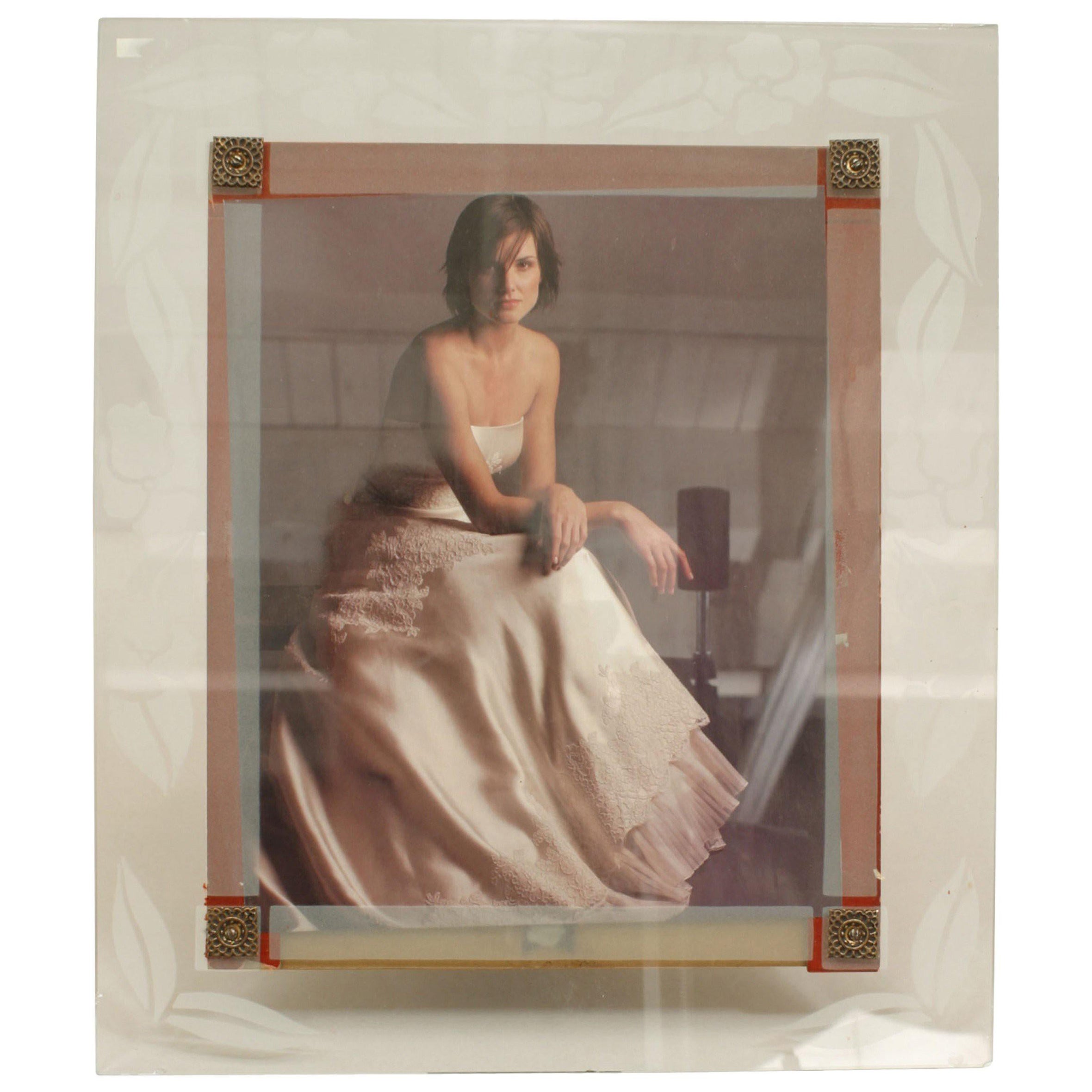 American Mid-Century Glass Picture Frame For Sale