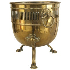 English Victorian Brass Footed Pot