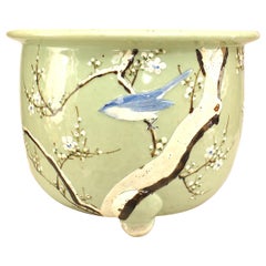 Chinese Celadon Porcelain Pot with Bird