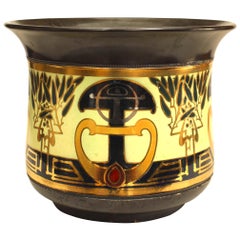 English Arts and Crafts Ceramic Gilt Pot
