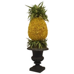 Urn With Dried Flower Pineapple Arrangement