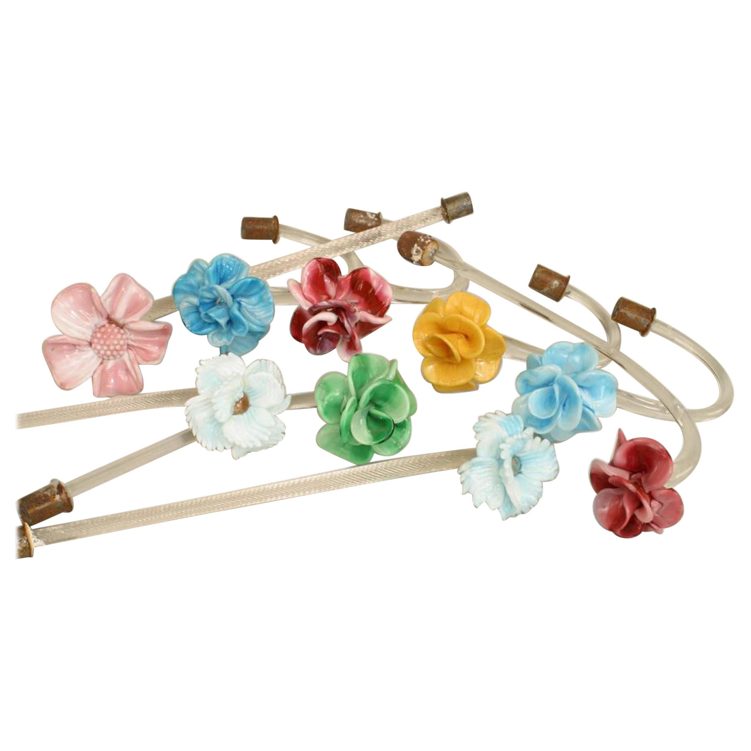 Italian Venetian Murano Glass Flowers