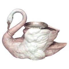 Antique English Victorian Royal Worcester Porcelain Swan Vase