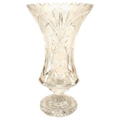 French Victorian Cut Crystal Vase