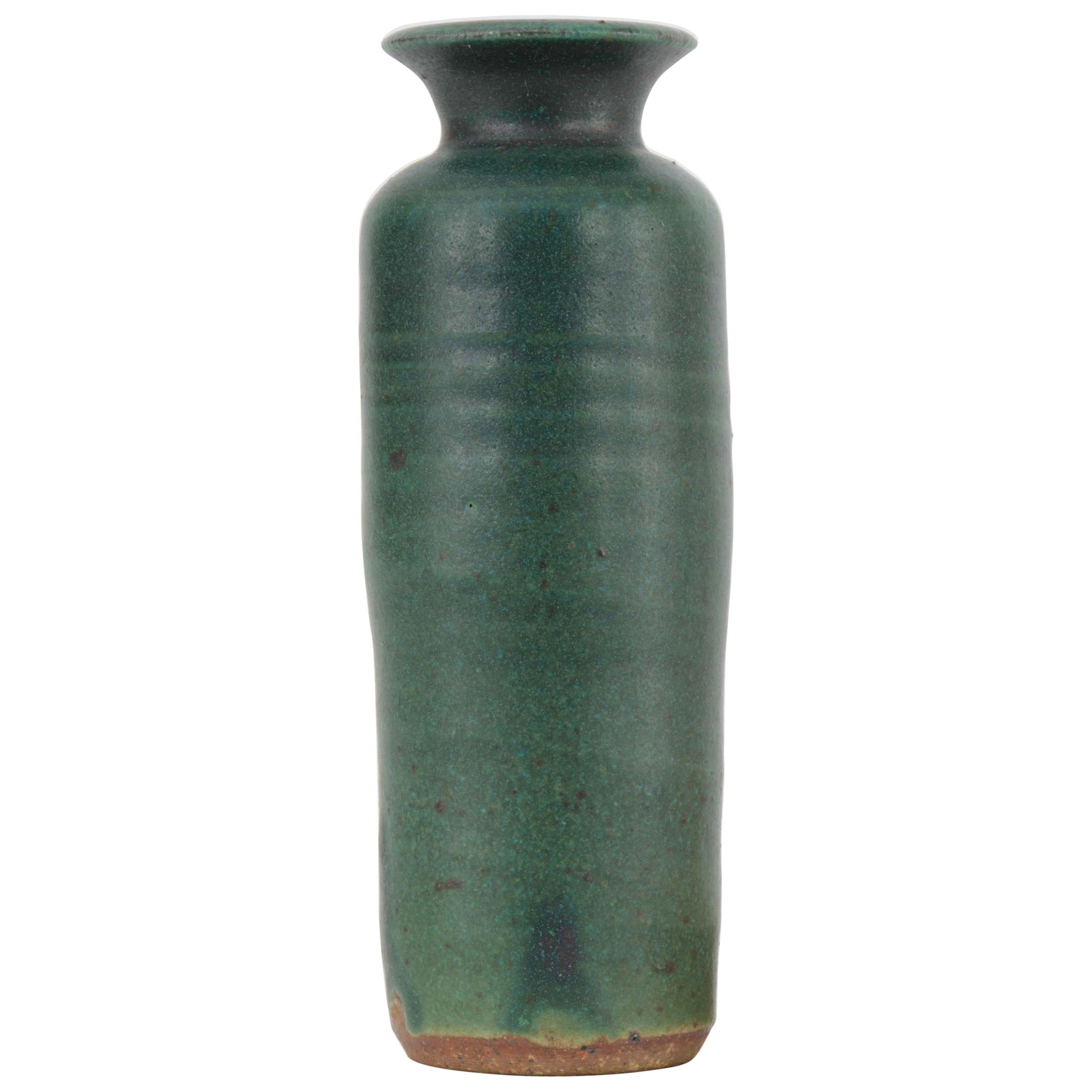 Vasi a bocciolo in ceramica verde e blu