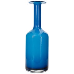 Danish Mid-Century Modern Holmegaard Blue Bottle