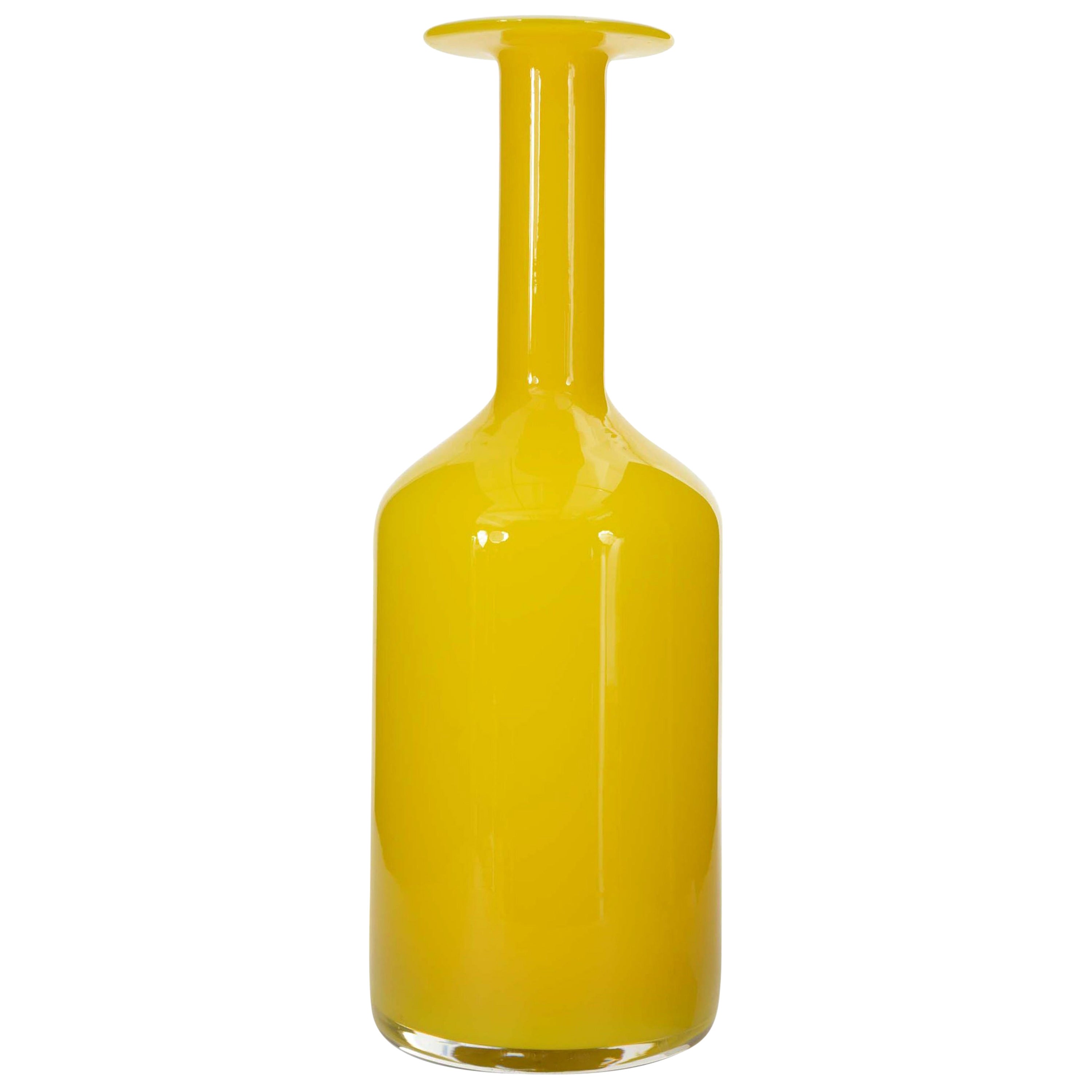 Danish Mid-Century Modern Holmegaard Yellow Glass Vase