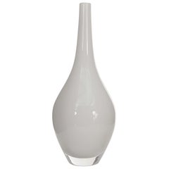 Vintage Scandinavian Mid-Century White Glass Bud Vase