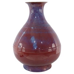 Chinese Aubergine and Blue Changing Glaze Bulbous Vase