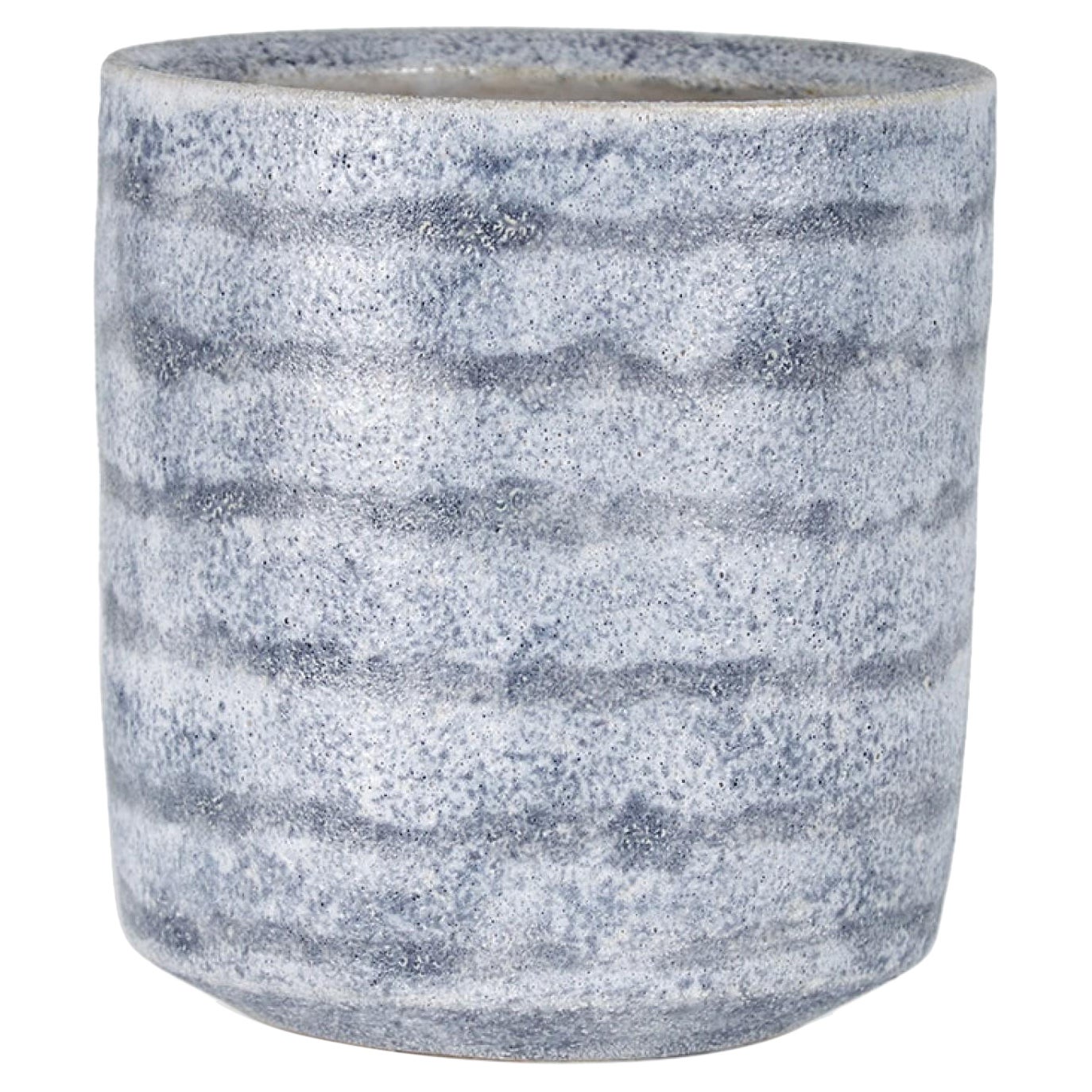 Gary DiPasquale Contemporary Small Thrown Textured Gray Striped Vase