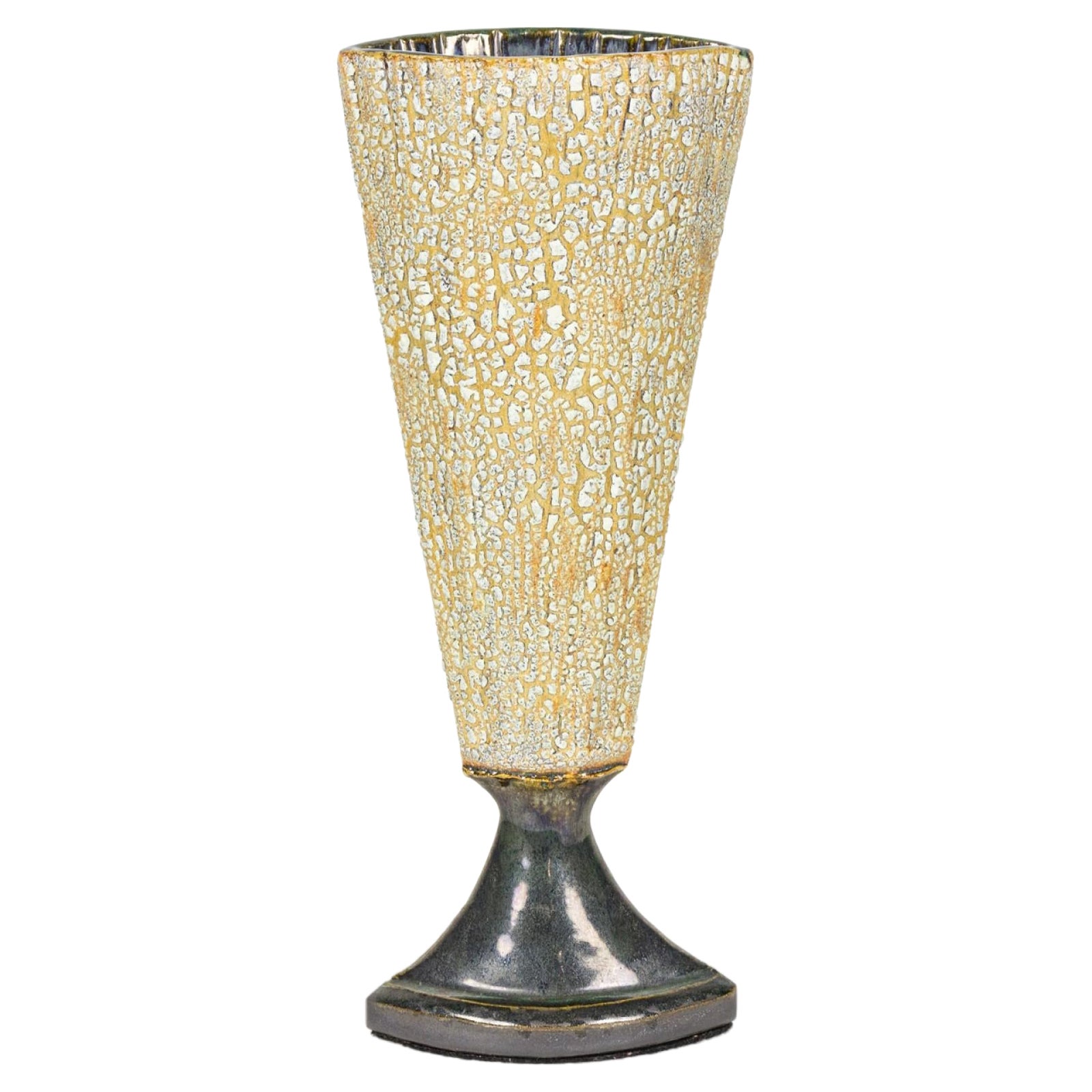 Gary DiPasquale Ceramic Tall Thin Envelope Form Bark Texture Table Lamp For Sale