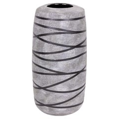 Gary DiPasquale Contemporary Thrown Ceramic Tall Textured Gray and Black Vase