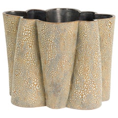 Gary DiPasquale Lobed 8-Sided Vessel with White Bark Textured Exterior Interi