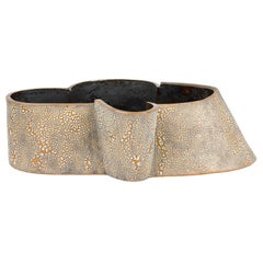 Gary DiPasquale Asymmetrical Elongated vessel in White Bark Textured Exterior