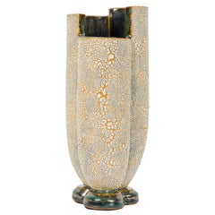 Gary DiPasquale Short Lobed & Footed Vase with Bark Textured Exterior