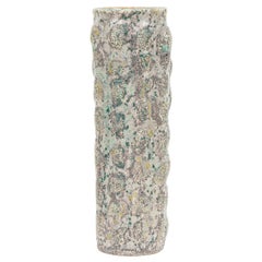 Gary DiPasquale Tall Knobbed Vase in Grey Textured Exterior Interio
