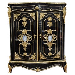 Wedgewood Boulle Marquetry Style French Cabinet Napoleon III