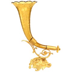 French Victorian Amber Crystal Vase