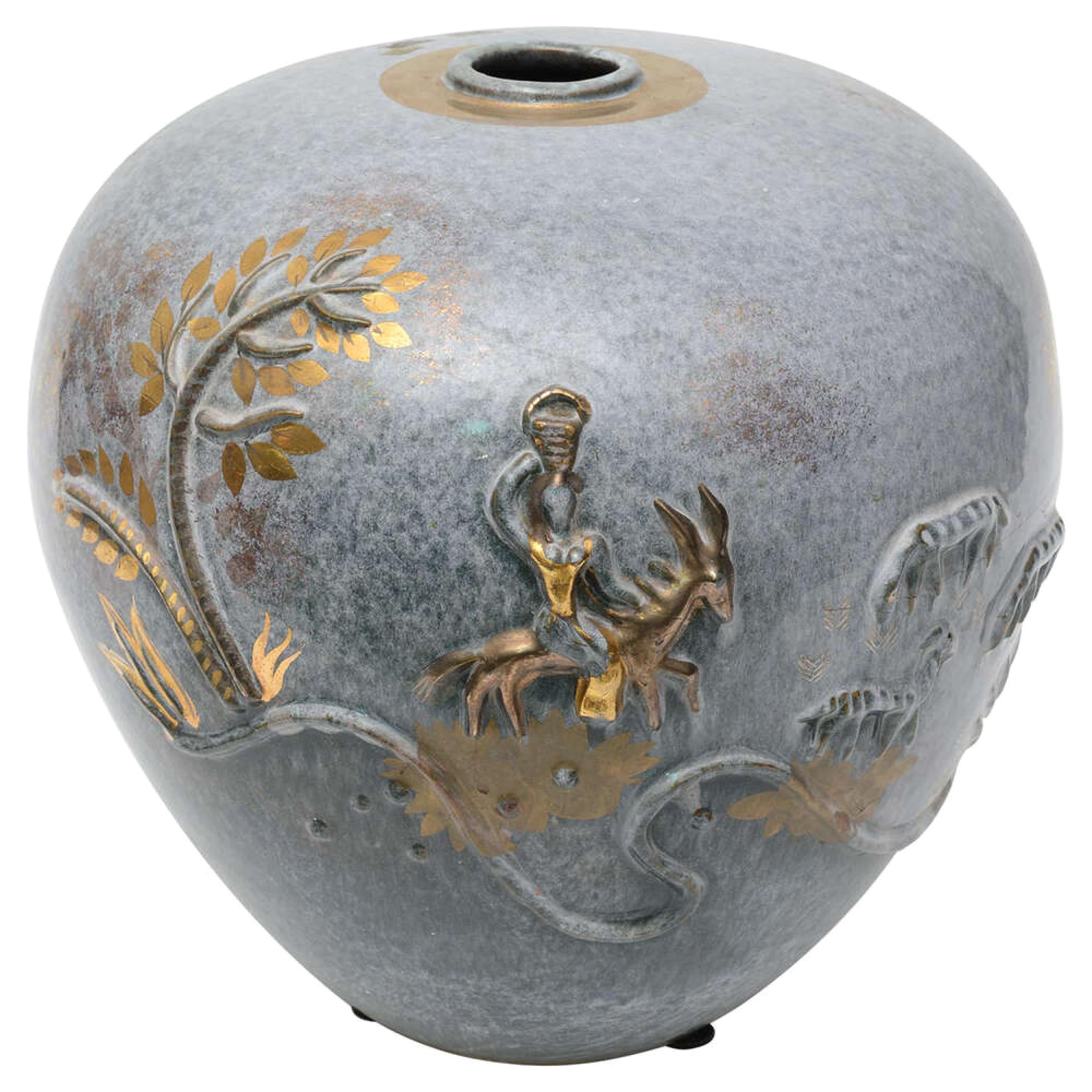 Italian Modern Glazed Pottery Vase