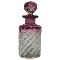 Antique French Victorian Cranberry Baccarat Crystal Perfume Bottle