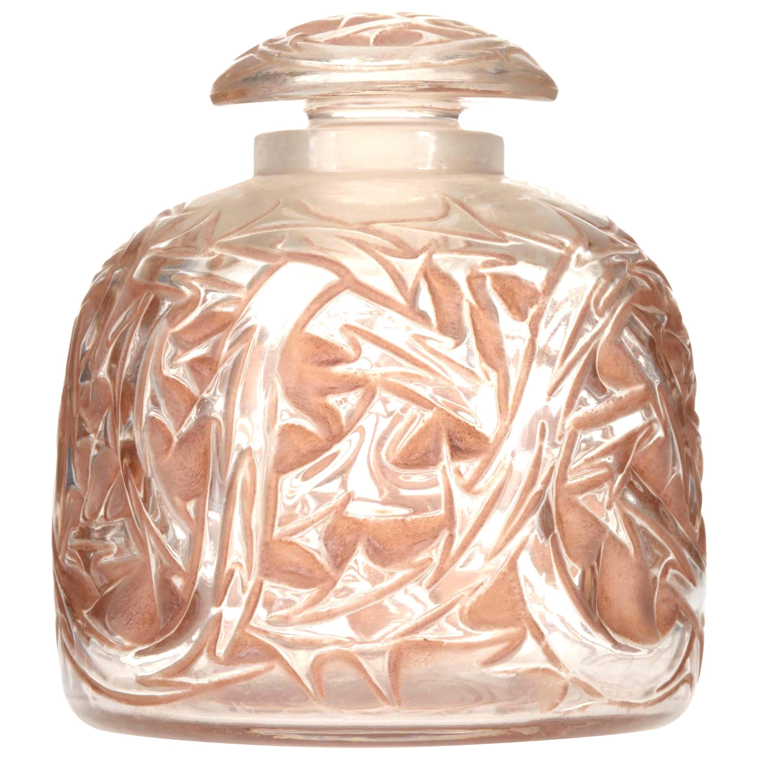 French Art Deco Floral Lalique Perfume Bottle