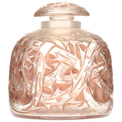 French Art Deco Floral Lalique Perfume Bottle