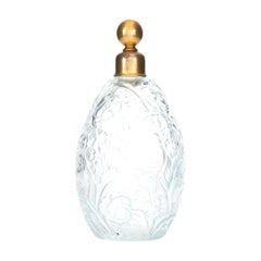 French Art Deco Frosted Glass Perfume Bottle