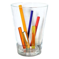 Ettore Sottsass zugeschrieben, Tafelaufsatz, Vase oder Skulptur aus Glas